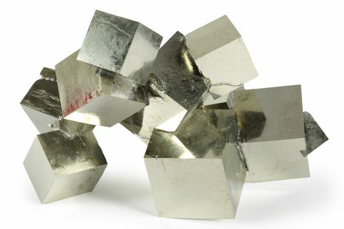 Shiny, Natural Pyrite Cube Cluster - Navajun, Spain #244995